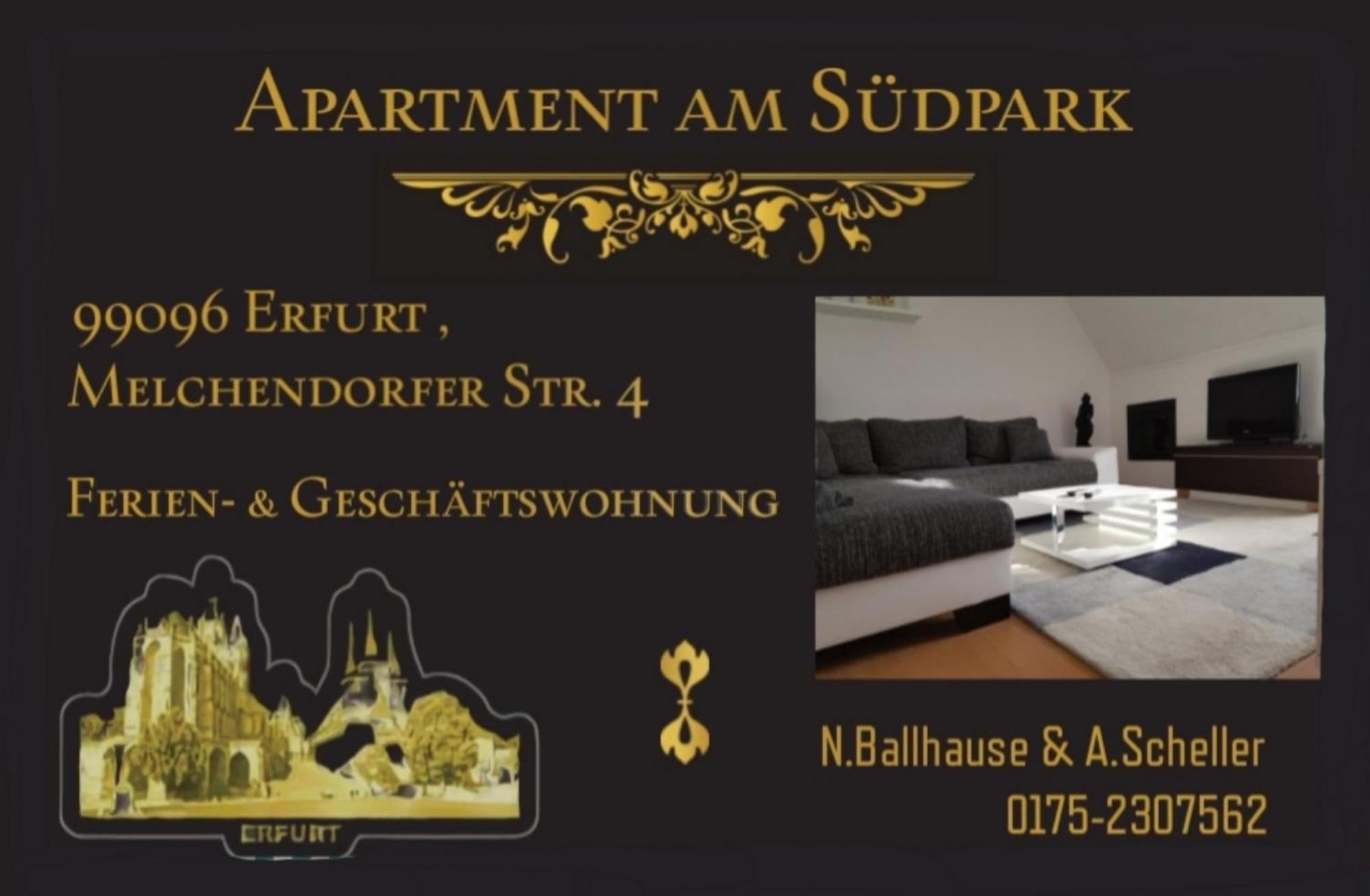 Apartment Am Suedpark Erfurt - Inkl Garten Mit Sitzlounge - Zentrumsnah Exteriör bild